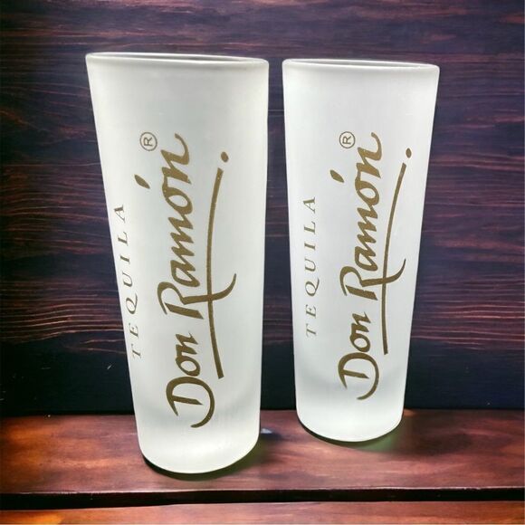 Make it a Double! l Set of 2 l Don Ramon Tequila l Tall - Frosted l Shot Glasses - Picture 4 of 4